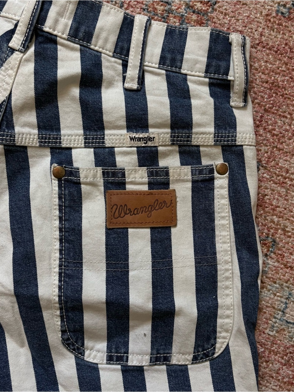 Wrangler Denim and Ivory Striped Shorts - Picture 4 of 5